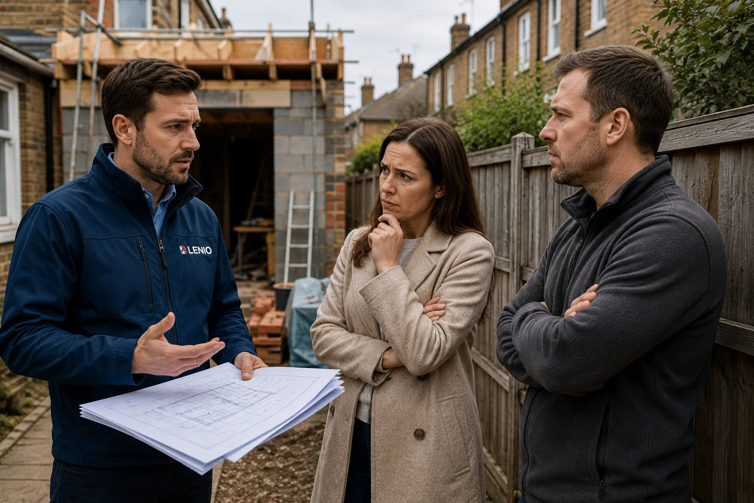 Surveyor documenting a property's condition to resolve a party wall damage claim
