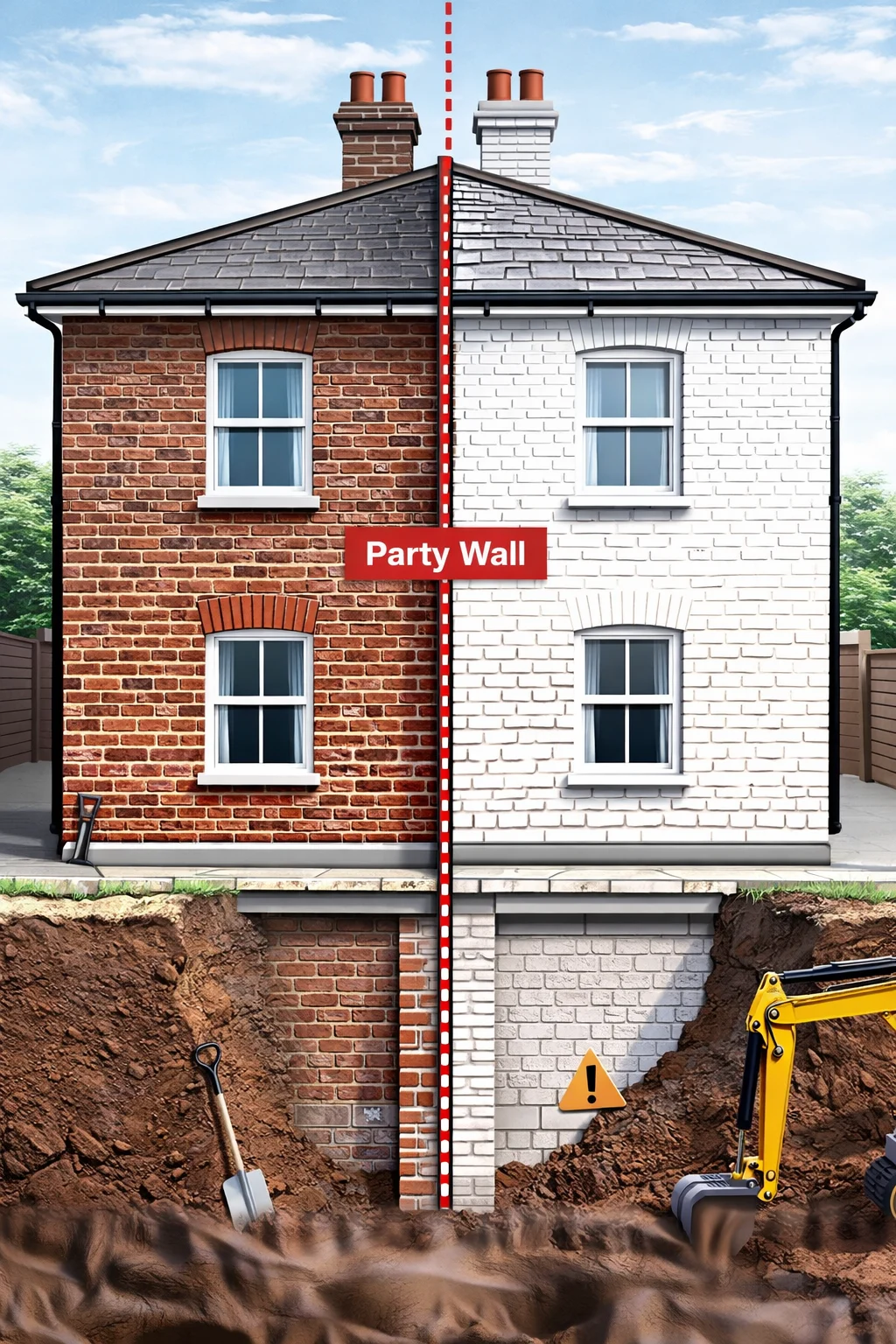 Party wall shared between two neighbouring Central London properties
